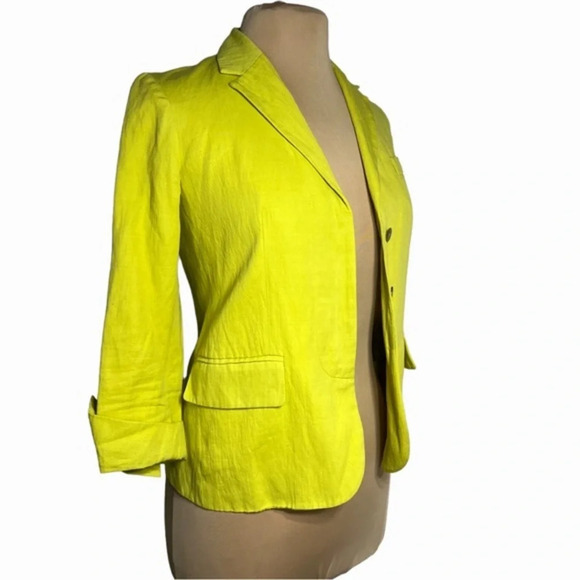 Vince size 2 blazer in Citrus yellow green spring summer lightweight blazer - Picture 4 of 8